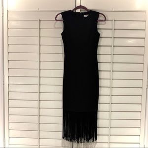 Black dress with fringe